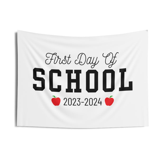 Black & White First Day of School 2023 Banner