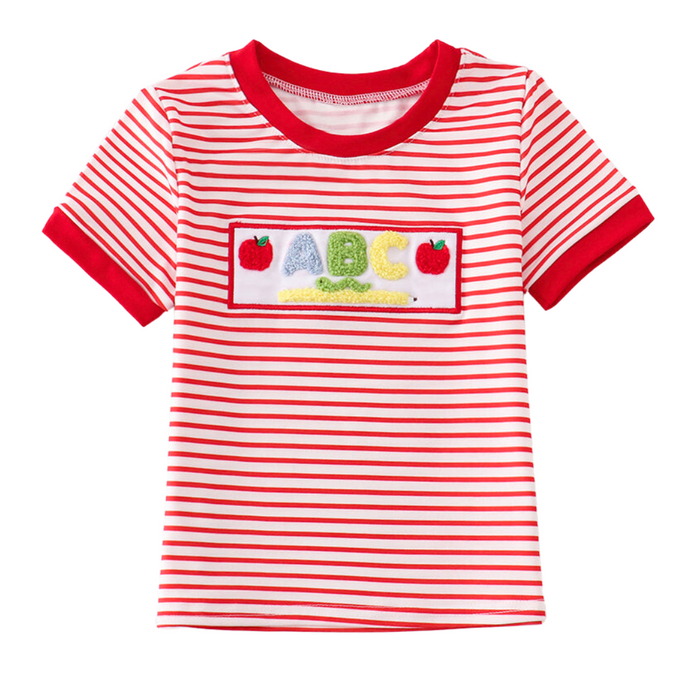 Red Stripe ABC Boys Shirt