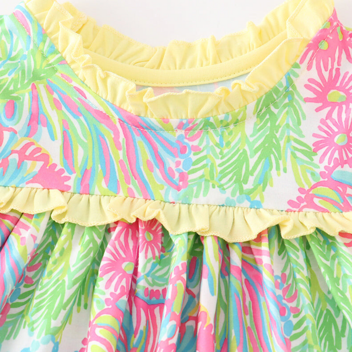 Yellow Tropical Vacay Short Set