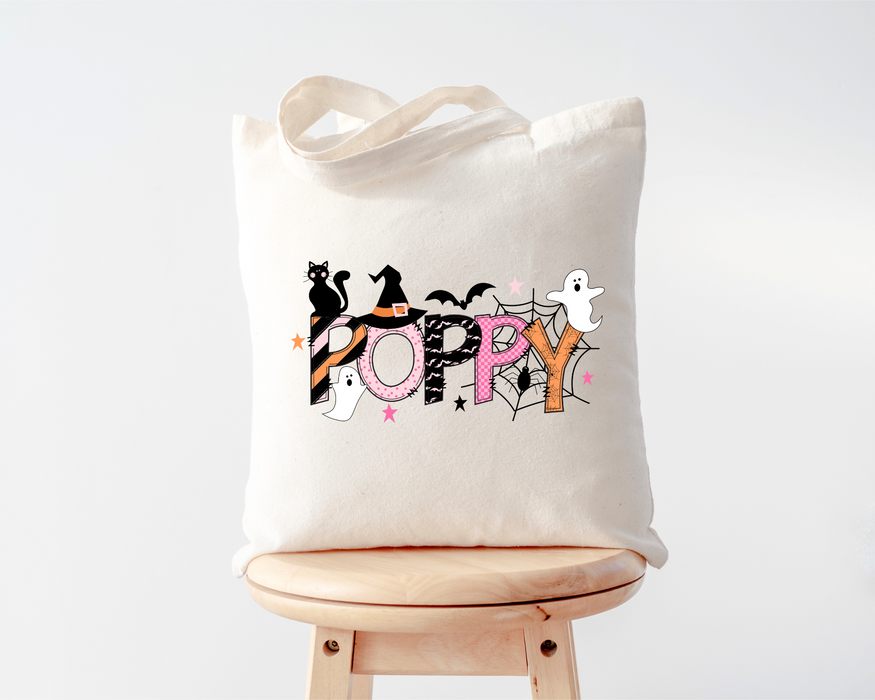 Personalized Halloween Name Tote - Girl