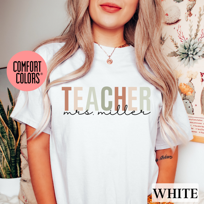 Custom TEACHER Shirt -  Olive