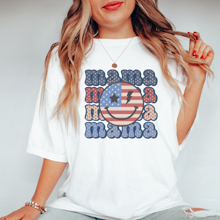 Mama Patriotic Smiley Shirt