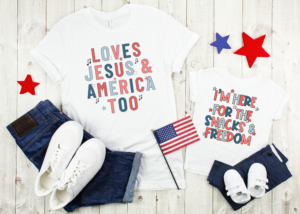 Loves Jesus & America Womens Tee