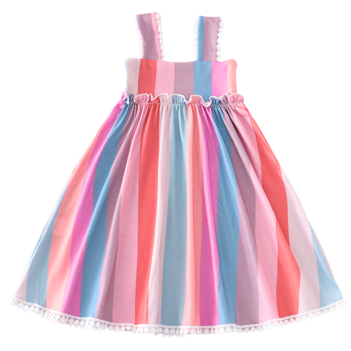 Pink Striped Twirl Dress