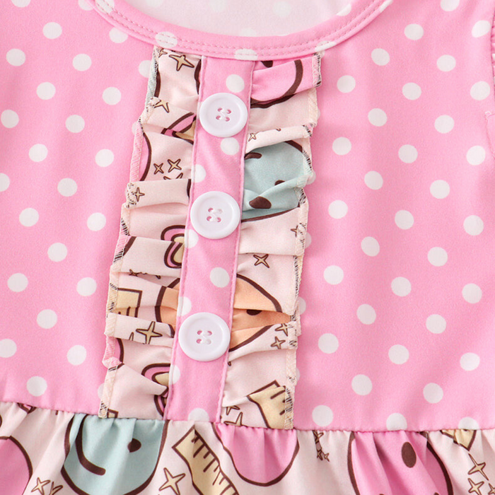 Pink Back To School Smiley Dress