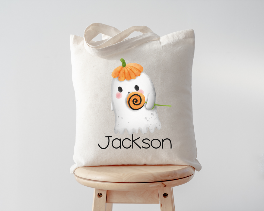 Boy Ghost Personalized Halloween Tote