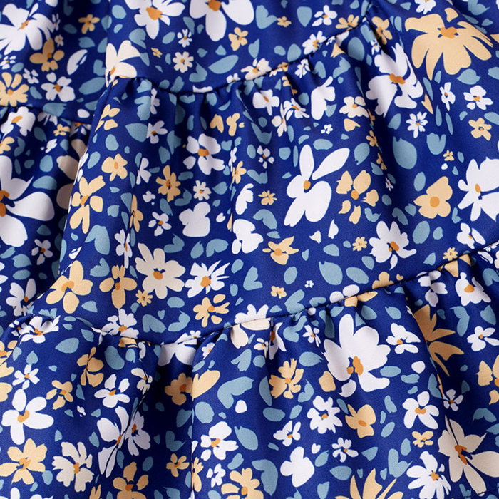 Blue Floral Smocked Dress