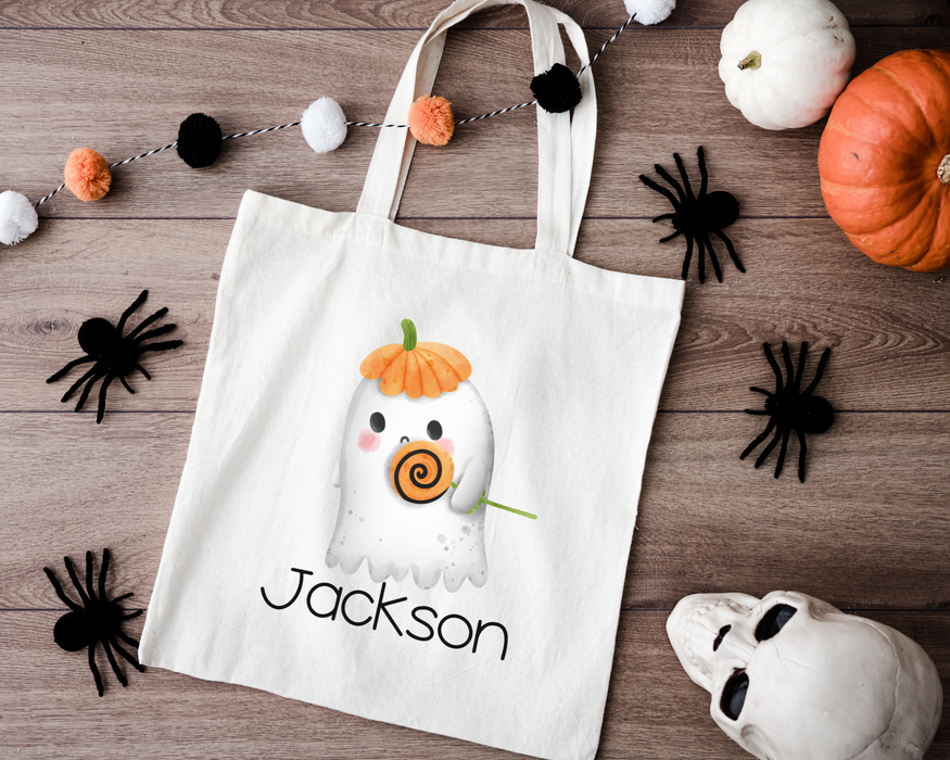 Boy Ghost Personalized Halloween Tote