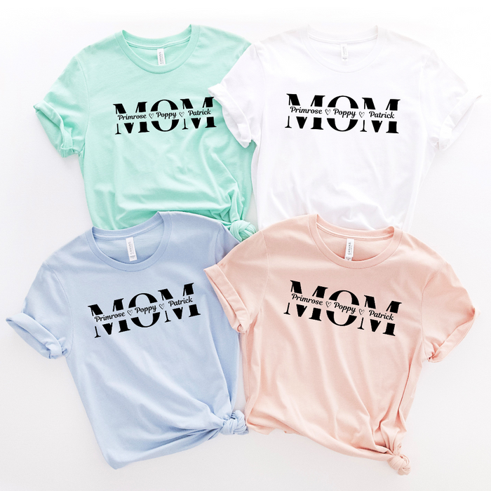 Personalized Mom Shirt With Kid Names