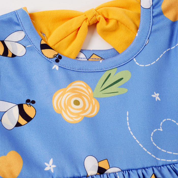 Blue Bumble Bee Baby Dress