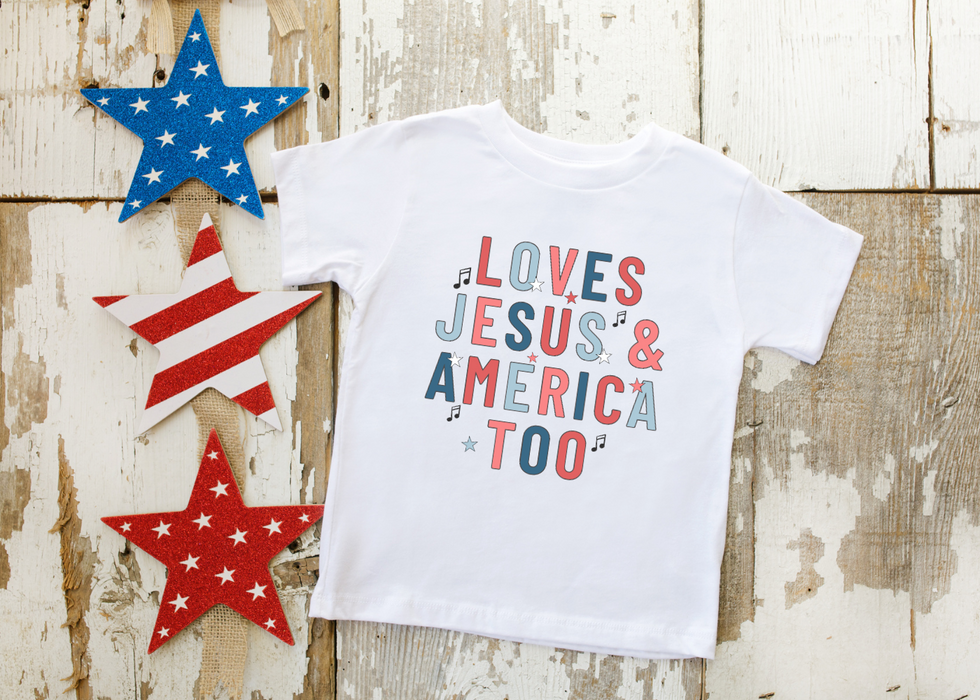 Loves Jesus & America Toddler Short Sleeve Tee