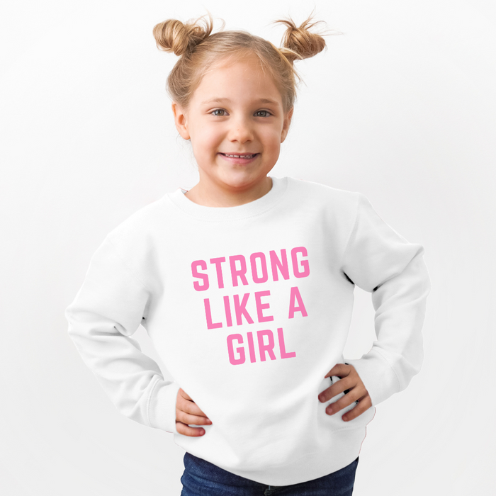 Strong Like A Girl Youth Crewneck Sweatshirt