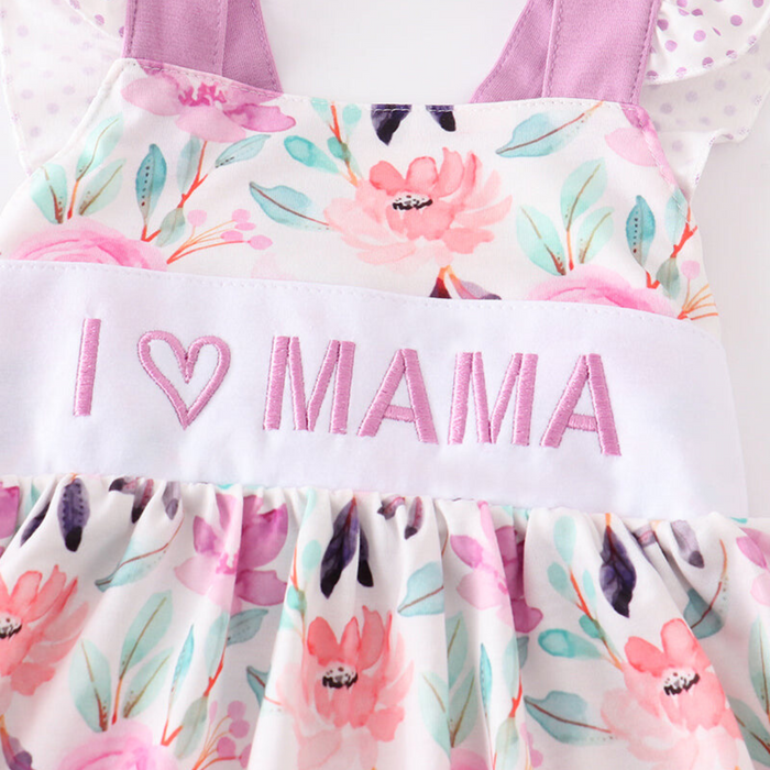I Love Mama Lilac Floral Set