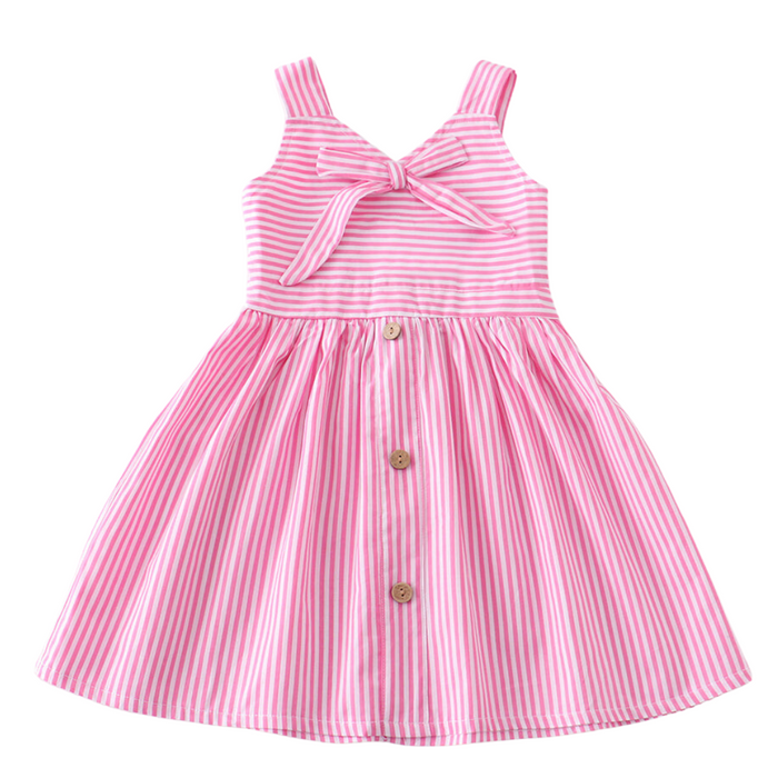 Pink Striped Bow Dress