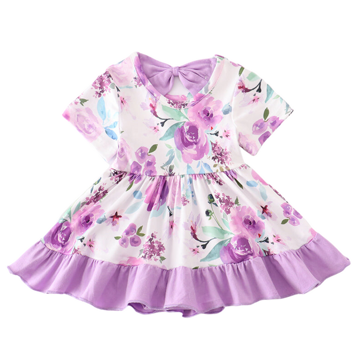 Purple Floral Knit Baby Dress