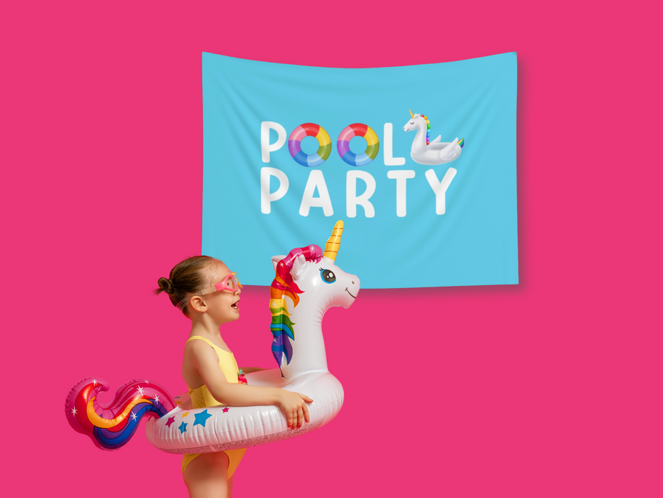 Pool Party Unicorn Banner