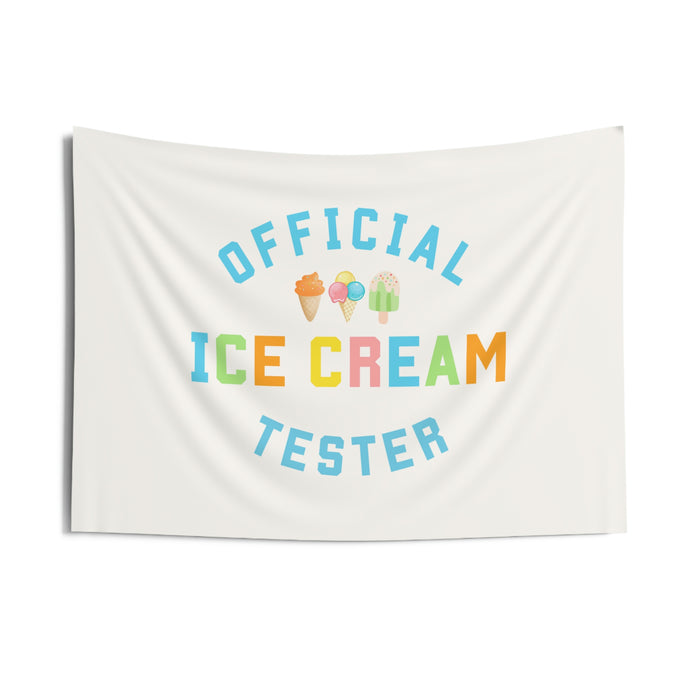 Official Ice Cream Tester Blue Banner