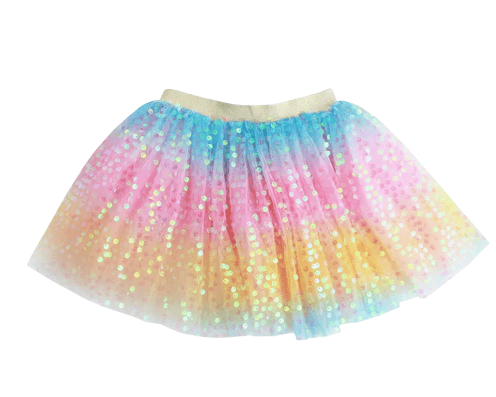 Pink rainbow sequin tulle skirt best sale