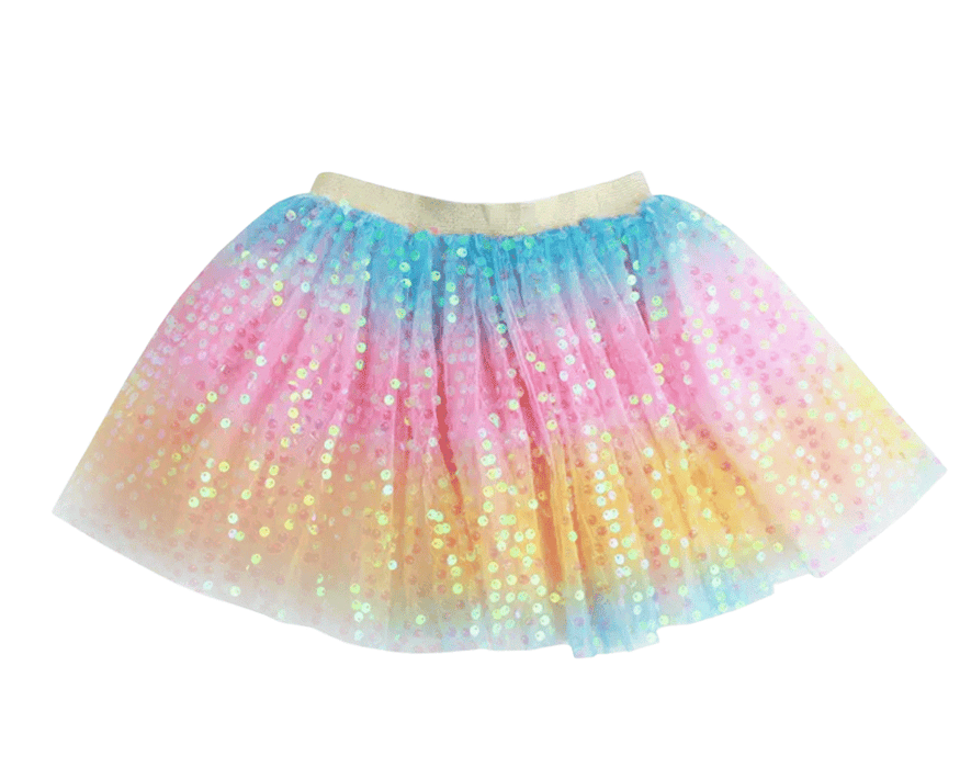 Pastel Rainbow Sequin Tulle Skirt